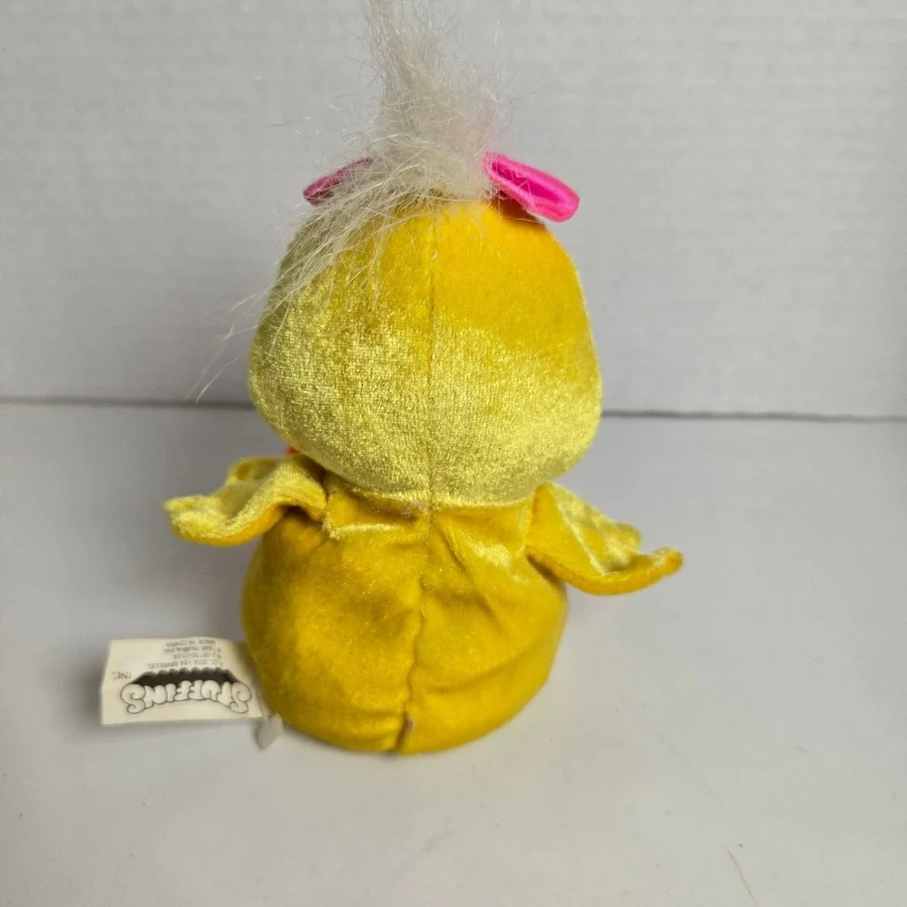 Stuffins 1998 Velvet Duck Plush Stuffed Animal Pink Bow 7